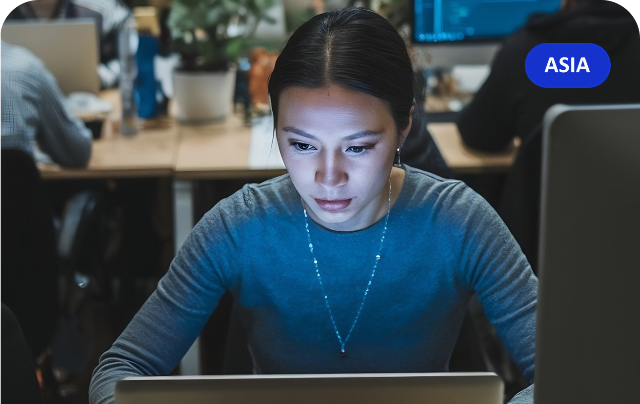 Team member working on a global print platform